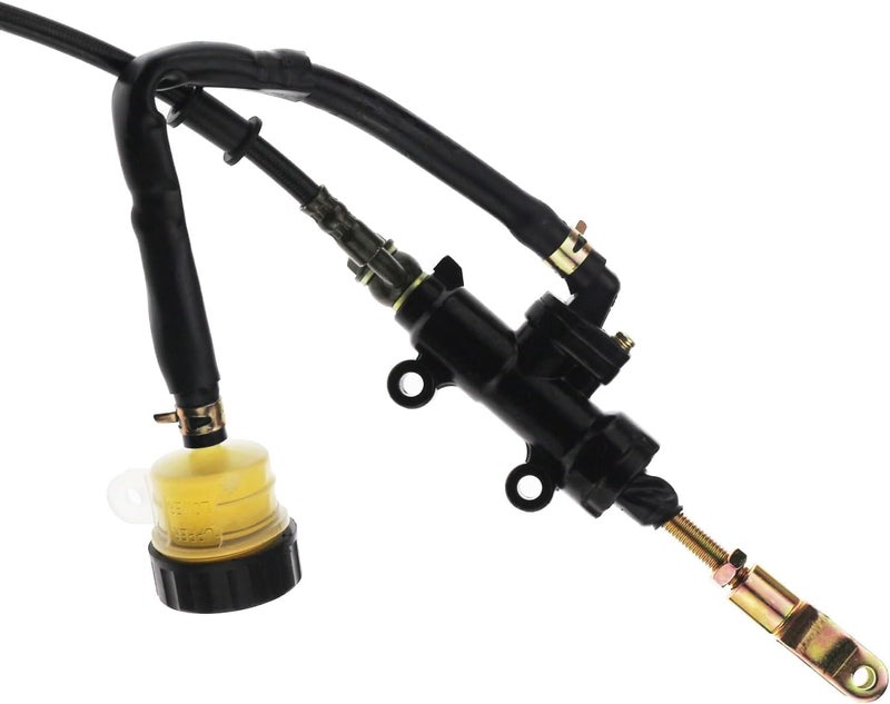 PRO BAT Rear Hydraulic Brake Assembly Caliper Master Cylinder Kit + Disc Brake Rotor + Brake Pad for Go Kart Golf Cart ATV Buggy Coolster Taotao 50cc 150cc 200cc 250cc (Black) - Image 5